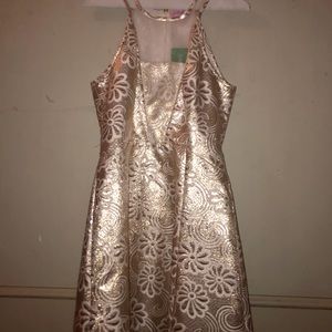 NEVER WORN Lily Pulitzer gold and cream embellished dress!